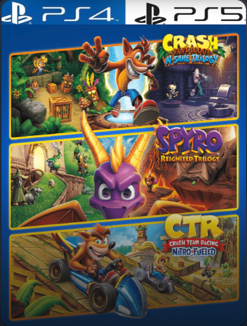 Crash Nitro Fueled + Crash Trilogy + Spyro Trilogy PS4 | PS5 (DIGITAL PRIMARIA)